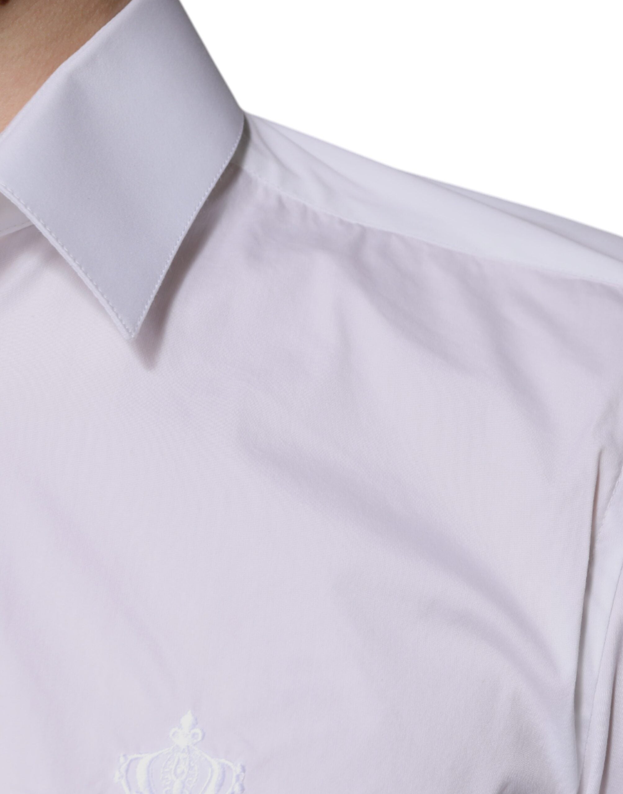 Dolce & Gabbana Beyaz Pamuklu Gömlek MARTINI Slim Fit Erkek